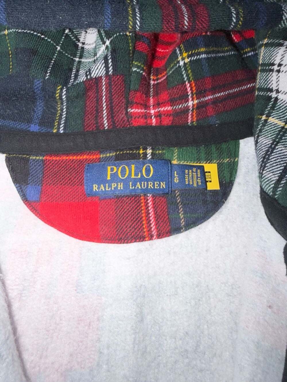 Polo Ralph Lauren Men's Patchwork Plaid Full Zip Fleece Hoodie Multicolor Large - Picture 6 of 7